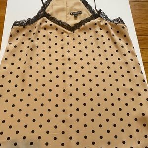 Express Cami Cream&black Top with lace trimmings